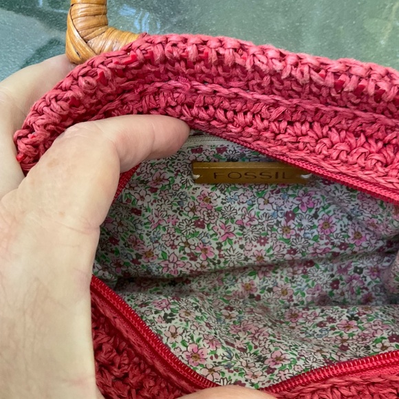 VTG Fossil Small Red Wicker Woven Red Purse - Picture 8 of 8